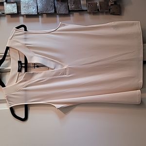 White Quarter V Neck Blouse